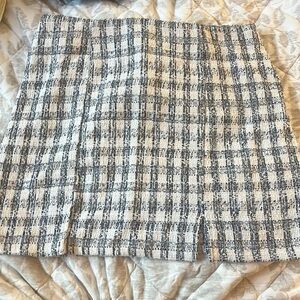 Francescas plaid mini skirt size M worn twice blue rain brand